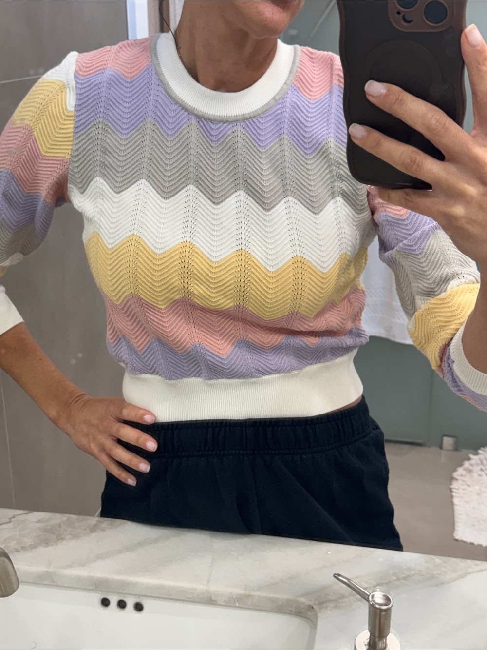 Pastel Chevron Knit Sweater - Multicolor